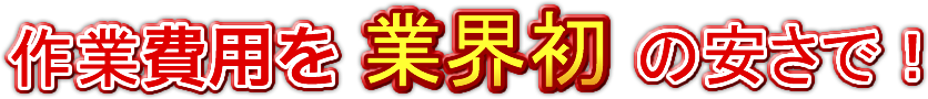 作業費用を業界初の安さで!